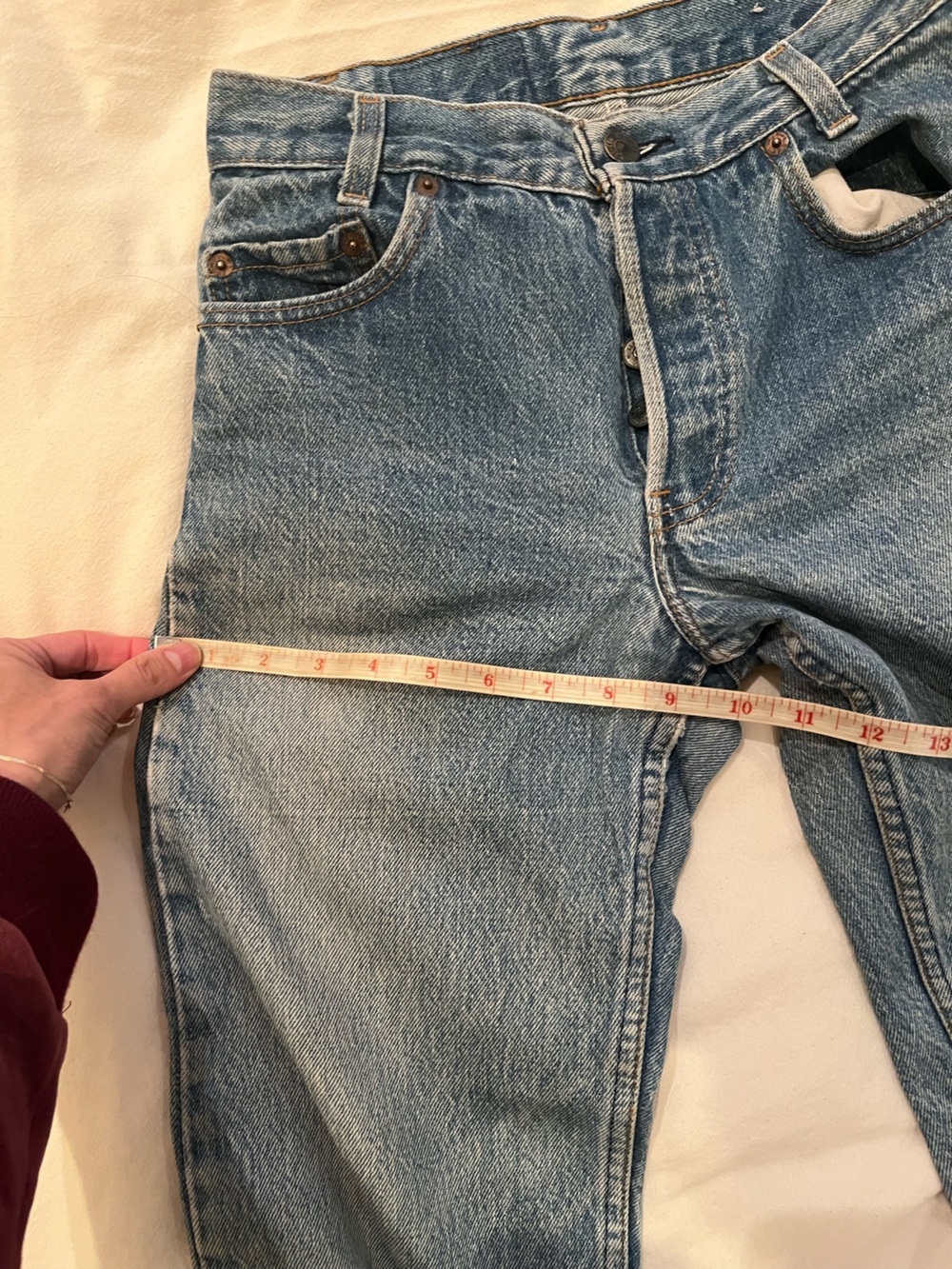 Vintage 701 501 Levi's Light Blue Wide-Leg Jeans USA - Picture 10 of 11